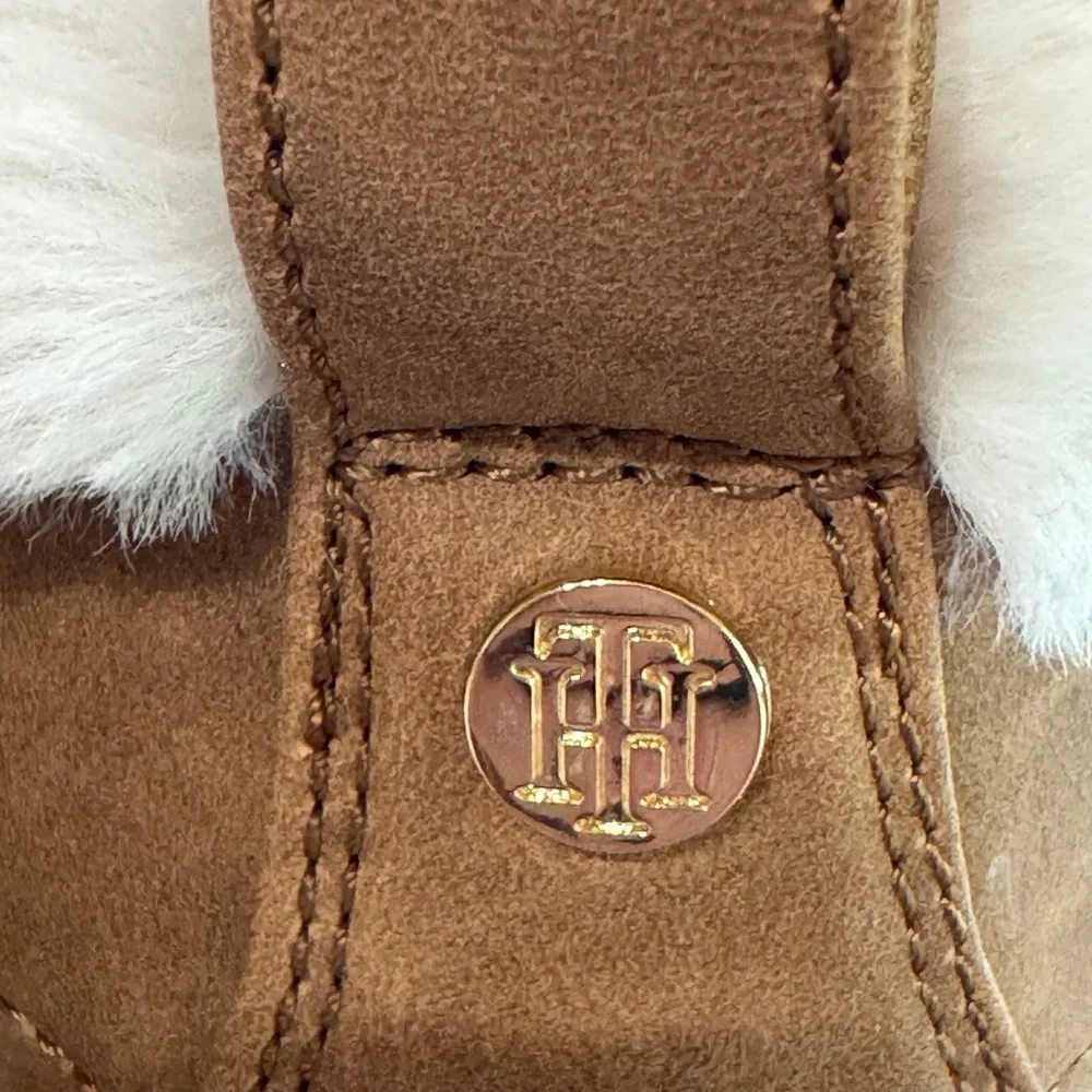 NWOB Tommy Hilfiger Ravino Brown Duck Ankle Boots Rain Booties (8M)